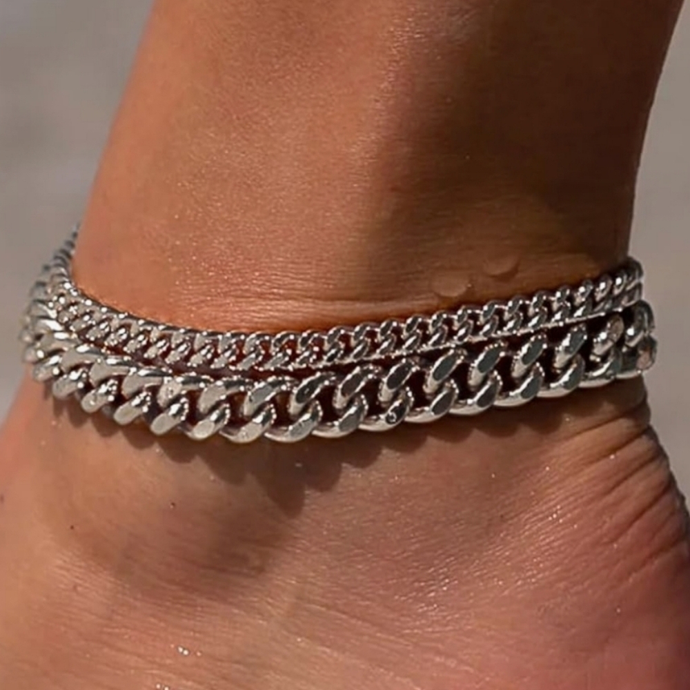 Silver Chain Anklet Set - Picture 5 of 8